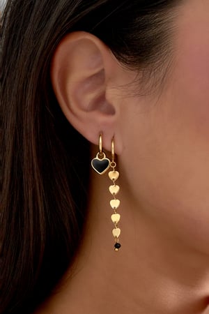 Orecchini amante della vita - Colore oro nero h5 Immagine2